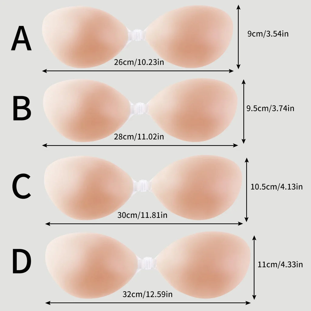 Sutiã Adesivo Push-Up - Invisível com Fecho Frontal (Efeito Silicone)