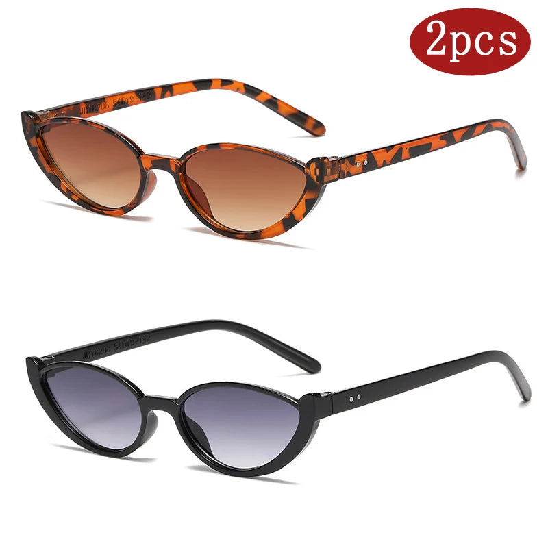 Kit 2 Óculos Vintage "Cat Eye" - Meia Armação (Sol & Imagem)