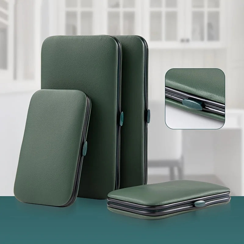 Kit Manicure & Pedicure Professional - Aço Inox (Estojo de Couro)