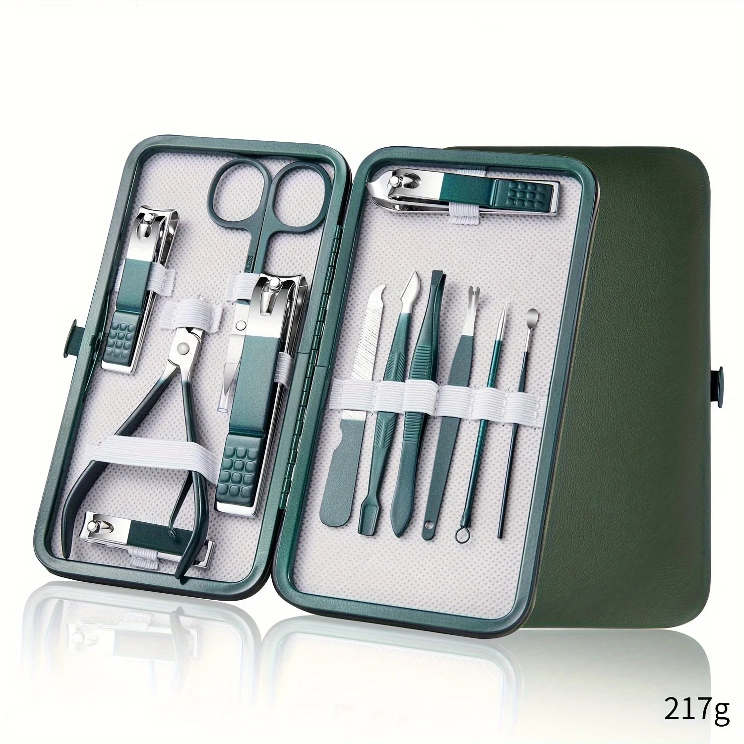 Kit Manicure & Pedicure Professional - Aço Inox (Estojo de Couro)