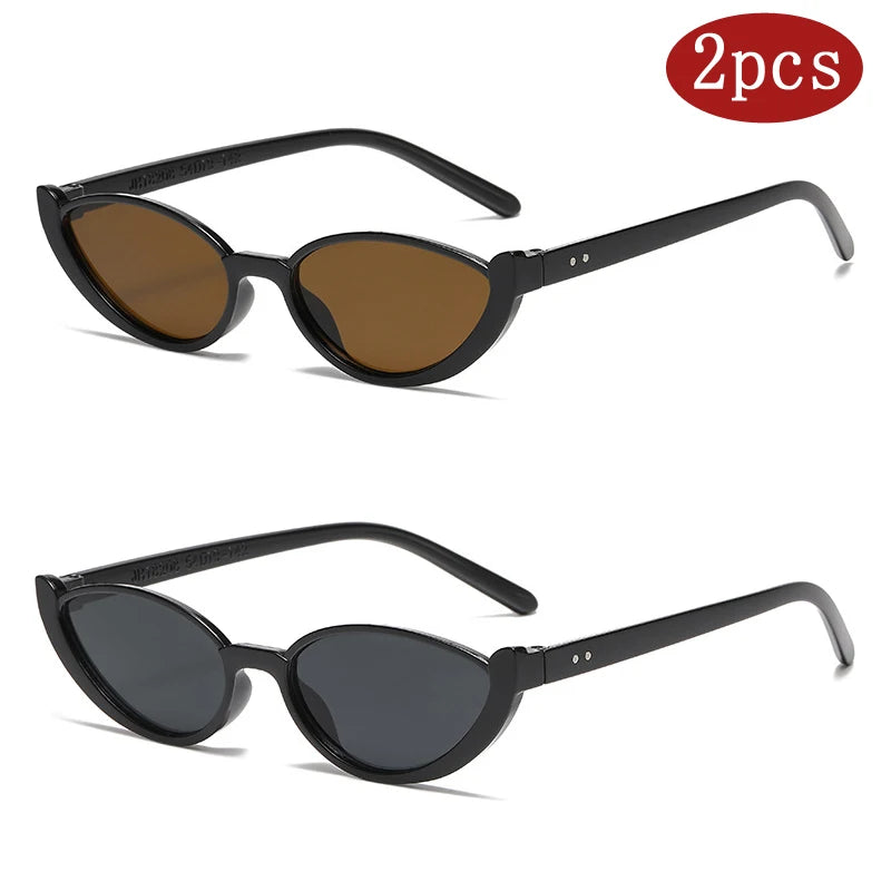 Kit 2 Óculos Vintage "Cat Eye" - Meia Armação (Sol & Imagem)