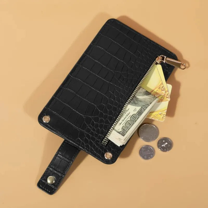 Bolsa Carteira Crossbody - Textura Croco (Couro Vegano)