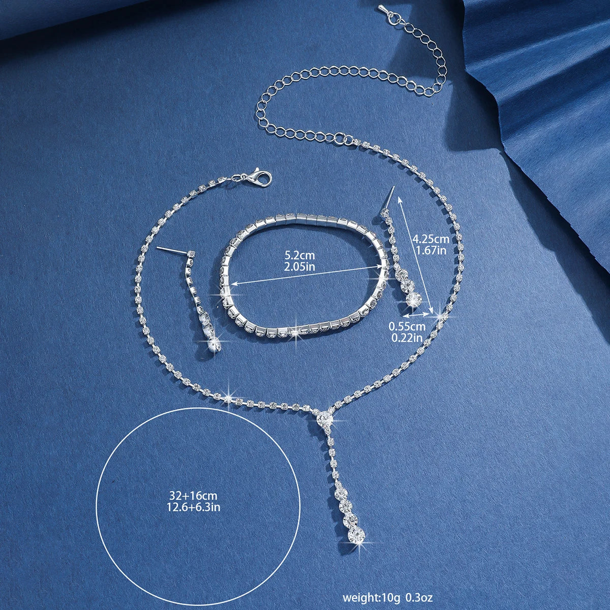 Conjunto Gemstone Drop - Colar Gravatinha e Brincos (Edição Pedras)