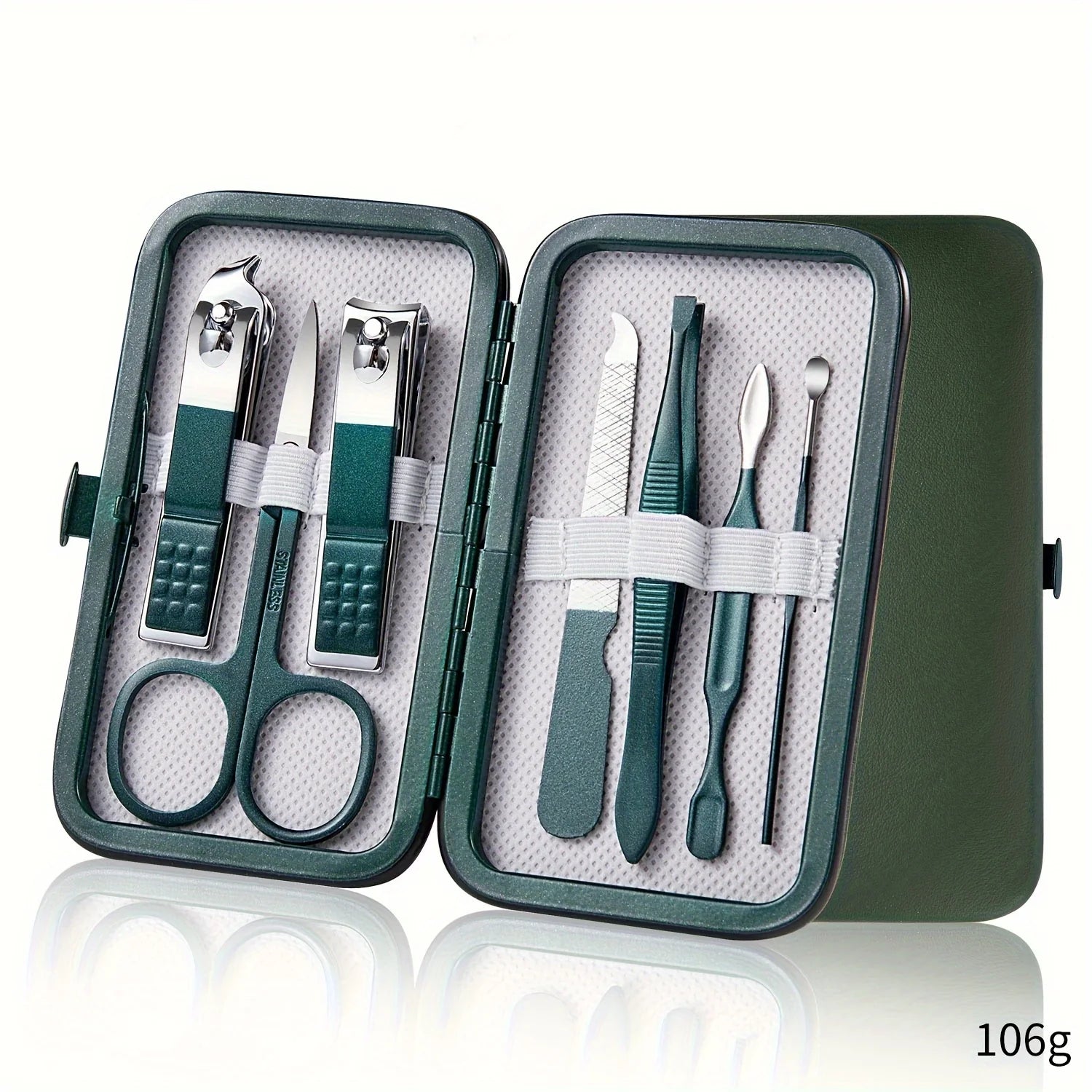 Kit Manicure & Pedicure Professional - Aço Inox (Estojo de Couro)