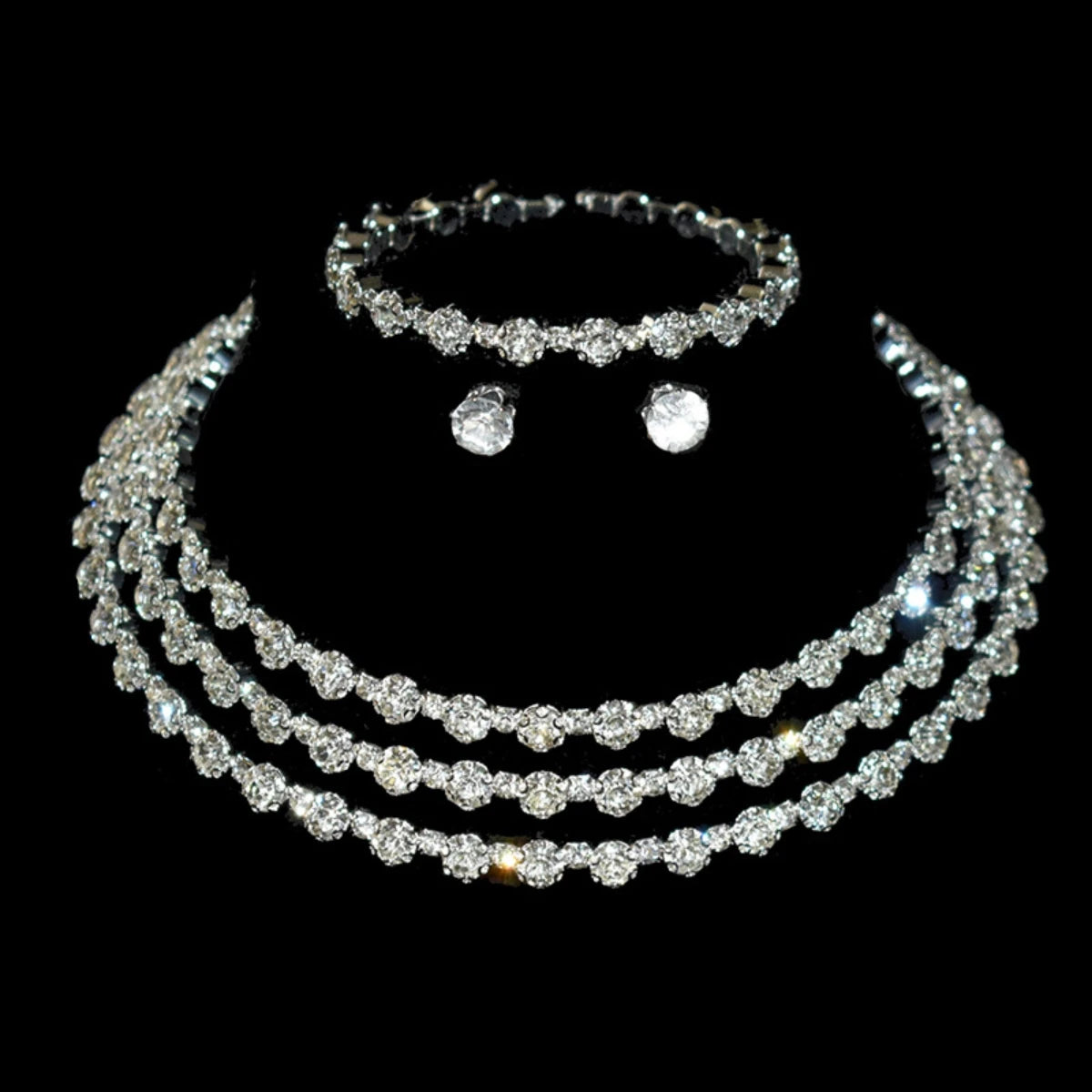 Conjunto Starlight Choker - Gargantilha, Brincos e Pulseira (Festa)