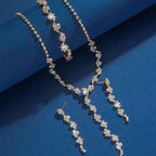 Conjunto Crystal Drop - Colar Gravatinha, Brincos, Pulseira e Anel