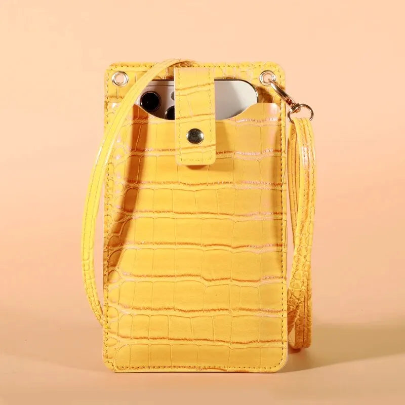 Bolsa Carteira Crossbody - Textura Croco (Couro Vegano)
